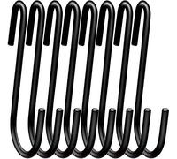 Swatowot Lot de 12 crochets de suspension robustes en forme de S de 10 cm pour cuisine, salle de bain, chambre à coucher et bureau (XL, noir)
