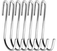 Swatowot Lot de 12 grands crochets de suspension robustes en forme de S de 10 cm pour cuisine, salle de bain, chambre à coucher et bureau (lot de 12, XL, argent)