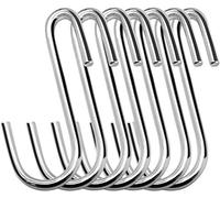 Swatowot Lot de 20 grands crochets de suspension robustes en forme de S de 6 cm pour cuisine, salle de bain, chambre à coucher et bureau (20 pièces, petit, argent)