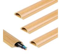 SWAWIS 10 Pièces 100x3x1.2cm Goulotte Passe Cable Sol, Grain de Bois Goulotte Electrique, PVC Goulotte Passe Cable Autocollante pour Cacher Câbles du Bureau de l'École à Domicile