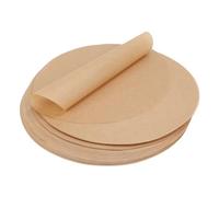 SWAWIS 150 Pièces Papier Sulfurisé Rond de Cuisson, Ø 26cm, Papier Antiadhésif pour Gâteau BBQ Pizza Four Friteuse à air Hamburgur (Brun)