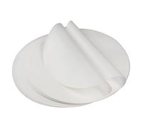 SWAWIS 150 Pièces Papier Sulfurisé, Rond de Cuisson Ø 26cm, Papier Antiadhésif pour Gâteau BBQ Pizza Four Friteuse à air Hamburgur Blanc