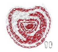 SWAWIS 15m Chaine Métallique Rouge et Blanche en Acier Galvanisé, 5mm d'Épaisseur Chaîne de Barrage avec Mousqueton, Chaîne de Signalisation pour Chantiers Routes Garages