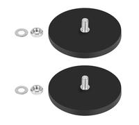 SWAWIS 2 Pièces Aimant Puissant Caoutchoutés Ø 88mm | avec Filetage Extérieur M8, Force D'Adhérence de 55Kg, Rond Aimant Neodyme pour Montage des Feux et Équipements des Véhicules
