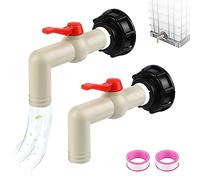 SWAWIS 2 Pièces Robinet Cuve 1000L Adaptateur Cuve S60x6 Filetage Grossier Adaptateur de Réservoir IBC 1" Raccord Cuve IBC Robinet Recuperateur Eau de Pluie