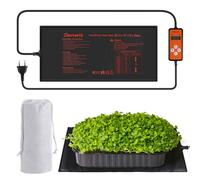SWAWIS 55W Tapis Chauffant Semis 52.7x25.4cm avec Thermostat, Plage de Contrôle de Température 5-45 ℃, IP67, pour pour Germination des Graines Brassage Artisanal, Reptiles(Intégré)