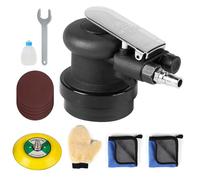 SWAWIS 75mm Ponceuse Excentrique à Air Comprimé, 12000RPM, Excentricité 5 mm, Accessoires Complets, Polisseuse Pneumatique pour Poncer et Polir les Surfaces Automobiles en Bois et en Métal