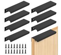 SWAWIS 8 Pièces Poignée Meuble Caché, 120mm Poignées d'Armoire en Aluminium, Poignée Tiroir en Distance Entre les Trous 96mm pour Tiroir Armoire Armoire Meuble