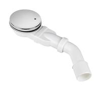 SWAWIS Bonde de Douche Ø 90mm avec DN40/50mm Coude de Vidange - Matériau ABS, avec Système Anti-Odeurs et Filtre à Cheveux, Couvercle Chromé, pour Receveur de Douche, Débit 40L/min
