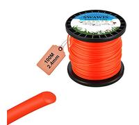 SWAWIS Fil de Coupe Nylon Rond 2,4mm/100m Bobine de Tondeuse Trimmer Line de Rechange pour Jardin de Mauvaises Herbes Fil pour débroussailleuse, Orange