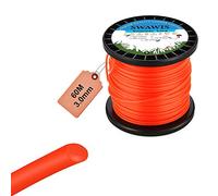 SWAWIS Fil de Coupe Nylon Rond 3,0mm/60m Bobine de Tondeuse Trimmer Line de Rechange pour Jardin de Mauvaises Herbes Fil pour débroussailleuse, Orange