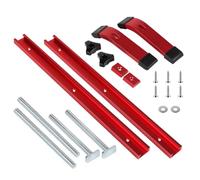 SWAWIS Lot de 2 400mm T Track Rail de Guidage de Aluminium Rouge | avec 2 Serre Joint Rail de Guidage de Type T et Glissières M8, pour Outils de Travail du Bois et du Métal
