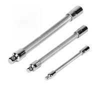 SWAWIS Lot de 3 Rallonge Flexible en Acier à Ressort Convient aux Douilles de 1/4'', 3/8'' et 1/2'', Couple 50 Nm, 120 Nm, 200 Nm, Barre d'Extension Flexibles de Peut être Courbé à 45°