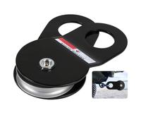 SWAWIS Noire Poulie de Renvoil pour Treuil en Acier, Diamètre de Rainure de Roue 15mm, Capacité de Charge 10t, pour Opérations de Sauvetage Hors Route et l'Exploitation Forestière