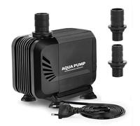 SWAWIS Pompe Bassin Pompe a Eau 1500L/H 15W Pompe Aquarium Amphibie Ultra-Quiet avec 2 Gicleurs 13mm/16mm