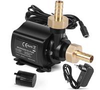 SWAWIS Pompe Immergée 12V 800L/H 4,5M avec Régulation de Vitesse - Pompe à Eau pour Aquarium et Système de Circulation, Vide Cave avec Adaptateur Secteur