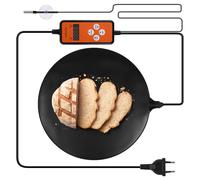 SWAWIS Tapis Chauffant Rond pour Levain Ø 30.5cm, 230V 30W, avec Thermostat, Plage de Réglage de Température 5-45 °C, Minuterie 0-24H, pour Fermentation du Pain, du Vin et Brassage Artisanal