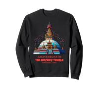 Swayambunath Drapeaux de prière Le Temple des singes Katmandou Sweatshirt