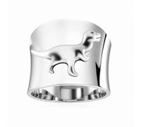 SWBRJ Bague large en argent sterling S925 avec motif dinosaure antique rétro punk motard gothique animal index doigt bague cadeau pour femme, Argent, Aucune pierre précieuse