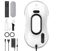 SWBSLL Robot Nettoyeur Vitres, 5600Pa Robot Laveur de Vitre avec Fonction Pulvérisateur, Télécommande, Système de Sécurité, Navigation Intelligente, Détection de Bords, pour Surfaces Lisses