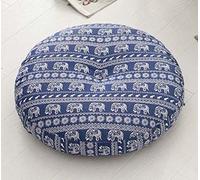 SWD TWTH Coussin d’assise de chaise épais de 10 cm/15 cm, coussins ronds souples de 40/50/60 cm pour balcon, tatami, patio, baie, salon, sol, maison (50 * 50 cm, bleu E)
