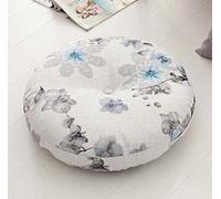 SWD TWTH Coussin d’assise de chaise épais de 10cm/15cm, coussins ronds souples de 40/50/60cm pour balcon, tatami, patio, baie, salon, sol, maison (50 * 50CM, Fleur A)