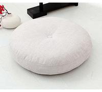 SWD TWTH Coussin de chaise rond doux épais de 10 cm/15 cm, 40/50/60 cm, pour balcon, tatami, terrasse, baie, salon, sol (50 x 50 cm, blanc), 50*50CM