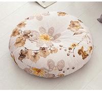 SWD TWTH Coussin de chaise rond doux et épais de 10 cm/15 cm, 40/50/60 cm, pour balcon, tatami, terrasse, baie, salon, sol, maison (50 x 50 cm, fleur B)
