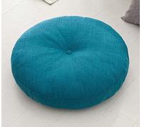 SWD TWTH Coussin de chaise rond doux et épais de 10 cm/15 cm, 40/50/60 cm, pour balcon, tatami, terrasse, baie, salon, sol, maison (50 x 50 cm, bleu C)