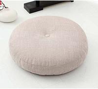 SWD TWTH Coussin de chaise rond doux et épais de 10 cm/15 cm, 40/50/60 cm, pour balcon, tatami, terrasse, baie, salon, sol, maison (40 x 40 cm, beige)