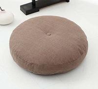 SWD TWTH Coussin épais de 10cm/15cm pour siège de chaise, coussins de chaise ronds et doux de 40/50/60cm pour balcon, tatami, patio, baie, salon, sol, maison (45 * 45CM, brun B)