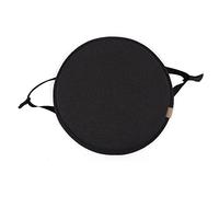 SWD TWTH Lot de 2 coussins ronds antidérapants pour chaise de salle à manger, jardin, maison, intérieur et extérieur (35 x 35 cm, noir)