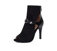 SWDZM Bottes de Danse Latine à Talons Hauts et à Lacets pour Femmes Salsa Tango Bachata Ballroom,J31,Noir,Talon-7CM,EU 41