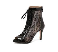 SWDZM Bottes de Danse pour Femmes Salsa Latin Dance Show Practice Party Dance Shoes,1088L,Noir,Talon-7CM,EU 36