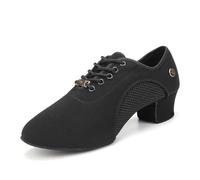 SWDZM Chaussure Danse de Salon Femme Entrainement Chaussures de Pratique de Danse Latine Bout Fermé,Noir,Talon 3.5cm,36.5EU