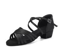 SWDZM Chaussures Danse Latine Fille de Salon Salsa Pratique,Noir,37 EU