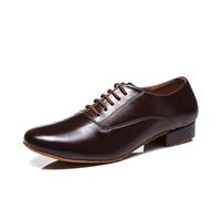 SWDZM Chaussures de Danse Homme Standard Latin Salsa Danse Chaussures,Marron,Tacco 2.5cm,Suola in camoscio,41EU