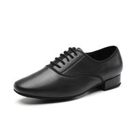 SWDZM Chaussures de Danse Homme Standard Latin Salsa Danse Chaussures,Nero,Tacco 2.5cm,Suola in camoscio,41EU