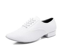 SWDZM Chaussures de Danse Latine Homme Standard Salsa Entrainement Salle de Bal de Jazz Tango Valse,Tacco 2.5cm,Suola in camoscio,39EU
