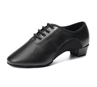 SWDZM Chaussures de Danse Latine pour Femmes Hommes Tango Ballroom Salsa Practice Shoes,Noir,EU 44