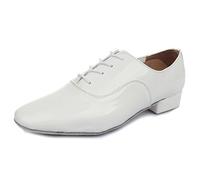 SWDZM Chaussures de Danse Latine Standard Ballroom pour Hommes,Blanc,45EU