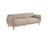 sweeek - Canapé 3 Places Tissu Beige et Pieds métal Noir