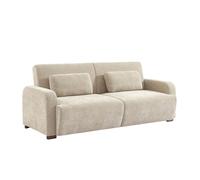 sweeek - Canapé Convertible 3 Places Tissu Beige L 211 x P 92 x 85cm - Dany