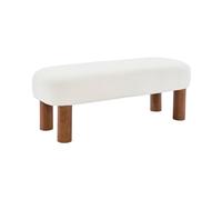 sweeek - Banc/Bout de lit. Pieds en Bois d'hévéa et Tissu Bouclette