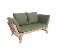 swe anquette de Jardin Kaki 2/3 Places JALANCE. accoudoirs modulables 155/200x72x74.5cm