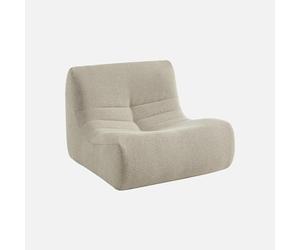 swe auteuil chauffeuse en Bouclette texturée Beige Style Contemporain 1 Place