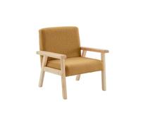 sweeek - Fauteuil Enfant en Bois et Tissu Bouclette Moutarde. ISAK L 47 x P 43.5 x H 50cm