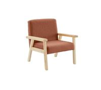 sweeek - Fauteuil Enfant en Bois et Tissu Bouclette Terracotta. ISAK L 47 x P 43.5 x H 50cm