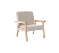sweeek - Fauteuil Enfant en Bois et Velours côtelé crème. ISAK L 47 x P 43.5 x H 50cm