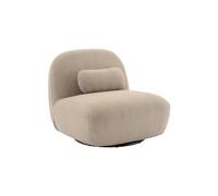 sweeek Fauteuil pivotant 360° en bouclette texturée beige piètement en métal noir mat - SPINO Beige G